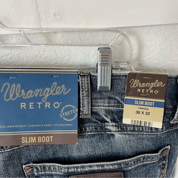 Wrangler Retro Men's 36 x 32 Slim Boot Jeans NWT - Picture 13 of 14